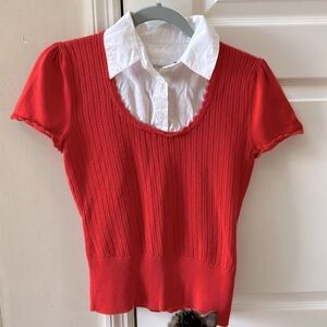 Short-sleeved dress sweater